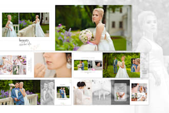 design modern minimalist photobook album for wedding, baby, and events