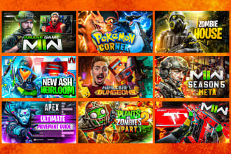 design amazing gaming youtube thumbnail