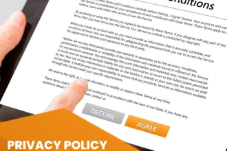 write legal terms and conditions, privacy policy for website