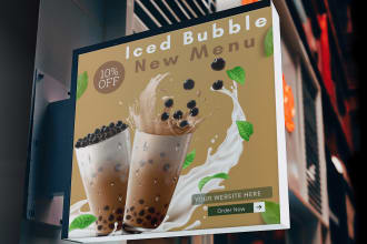 design digital menu board, food brochure, and menu flyers