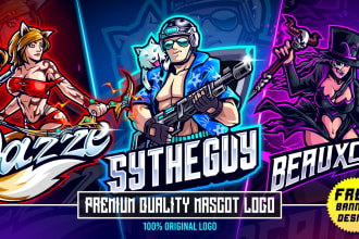 create awesome mascot logo for esports, youtube, twitch