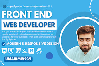 be your front end web developer website development design html css bootstrap