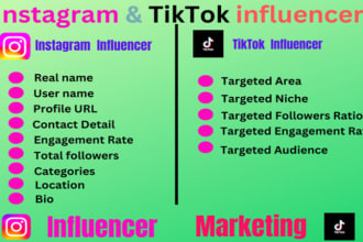 find influencer lists for instagram, tiktok marketing