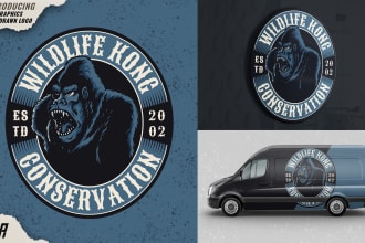 design awesome vintage logo with hand drawn illustration