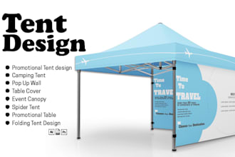 design promotional tent, canopy tent, table cover and flag