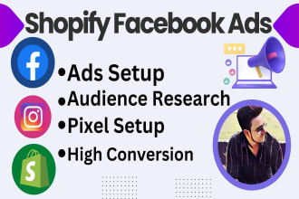 setup manage and optimize shopify facebook ads campaign