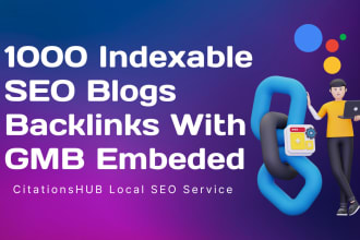 do 1000 high da dofollow SEO backlinks gmb embeded