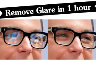 remove reflection and glare from glasses and retouching