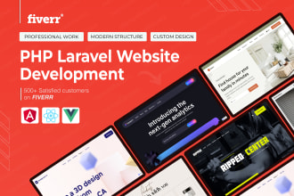develop custom  PHP laravel website using react js or vue js