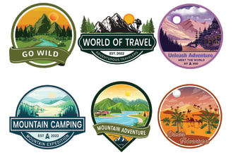 design mountain, adventure, outdoor, hiking, hunting, tourism and camping logo