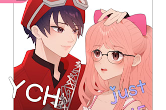 couple anime ych bust up