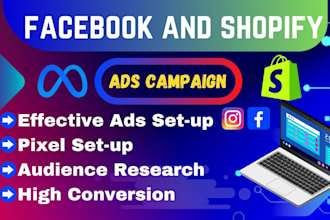setup, manage and optimize shopify facebook ad campaign, instagram ad campaign