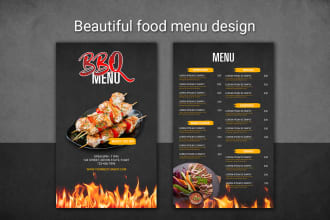 design a trendy restaurant menu