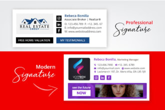 make clickable HTML email signature for gmail, outlook, etc