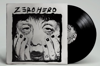 create sick illustrative metal, punk, rock album cover