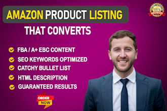 write amazon listing product SEO description for fba and ebc a plus content