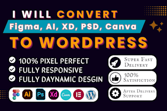 do convert figma to wordpress website with elementor pro