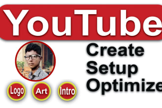 professionally set up your youtube channel with branding, logo, intro, outro