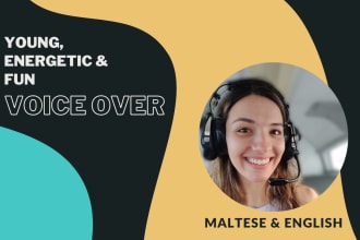 record high quality female maltese voice over
