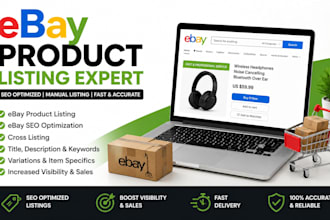 do professional ebay product listing, add ebay product, and ebay bulk upload