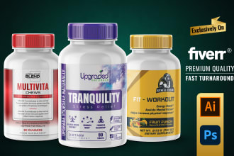 do label design, supplement label design, and bottle label