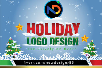 do a modern holiday and christmas logo design