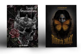 create dark vintage illustrate book cover