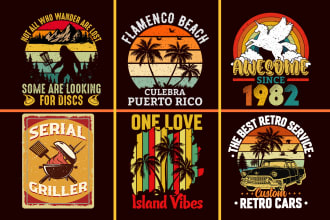 retro vintage tshirt design or graphic badge tshirt logo and merchandise design
