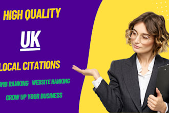 create 200 UK local citation listings for local SEO
