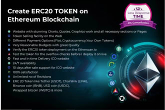 create erc20 tokens with a complete setup to start and sell