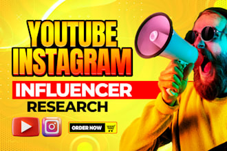 find list of youtube and instagram influencer research for marketing