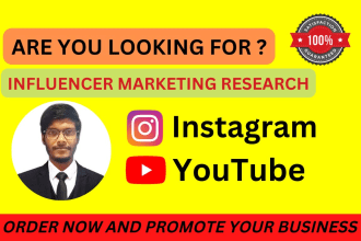 find list of youtube and instagram influencer research for marketing