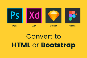 convert figmato html, xd to html, PSD to html with bootstrap