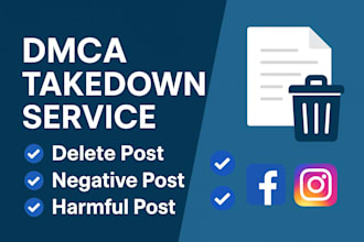 remove infringing defaming posts of instagram and facebook under dmca