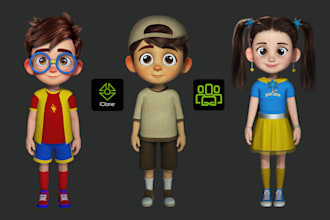 create 3d character modeling and rigging for iclone cc maya etc