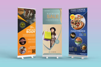 create an outstanding roll up banner, retractable banner, or pop up banner