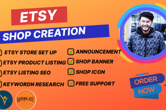 set up etsy shop, setup with etsy ,listing SEO