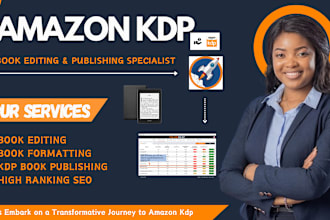 do amazon kdp book publishing, book formatting, kindle book promotion or ppc ads