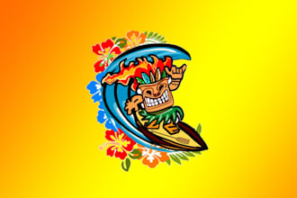 design impressive surfing tike logo just your company