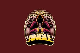 design an awesome angel saint guardian mascot logo with express delivery
