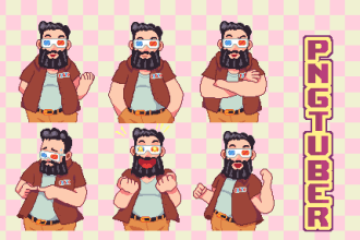 make a pixel art pngtuber for your twitch or youtube channel