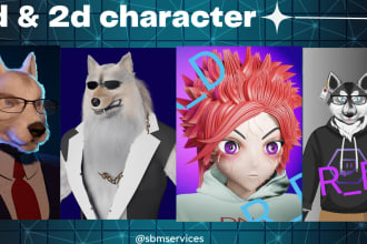 do 2d and 3d character modeling and rigging in blender