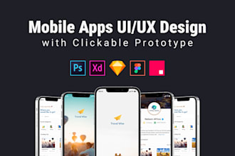 do clickable figma app design and mobile app UI UX design, figma app prototype