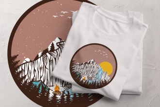 design outdoor mountain adventure hiking t shirt design