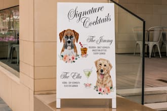 design pet signature drink sign for your wedding cocktail