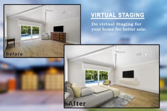 pro real estate photo enhancement declutter and stage