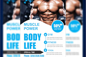 do professional gym and fitness flyer design