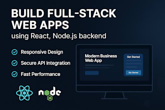build fullstack web apps using react, nodejs backend