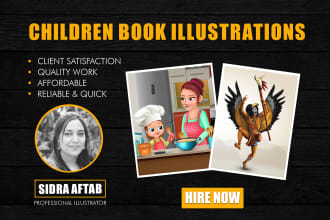 draw professional children story book illustration and cover