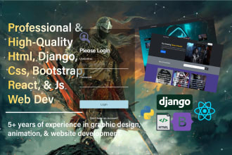 do django, python, react js websites full stack development